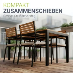 Akazienholz Gartengarnitur Rhodos Gartenmöbel Sitzgruppe im industrial Design inkl. Kissen