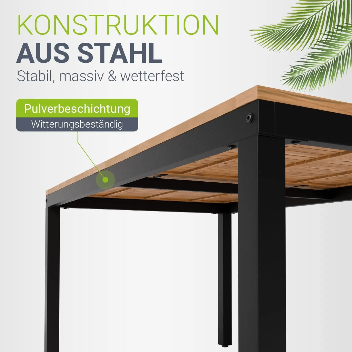 Akazienholz Gartengarnitur Rhodos Gartenmöbel Sitzgruppe im industrial Design inkl. Kissen