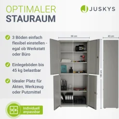 Aktenschrank aus Metall Büroschrank mit Cam-Lock-Schloss & 2 Schlüsseln