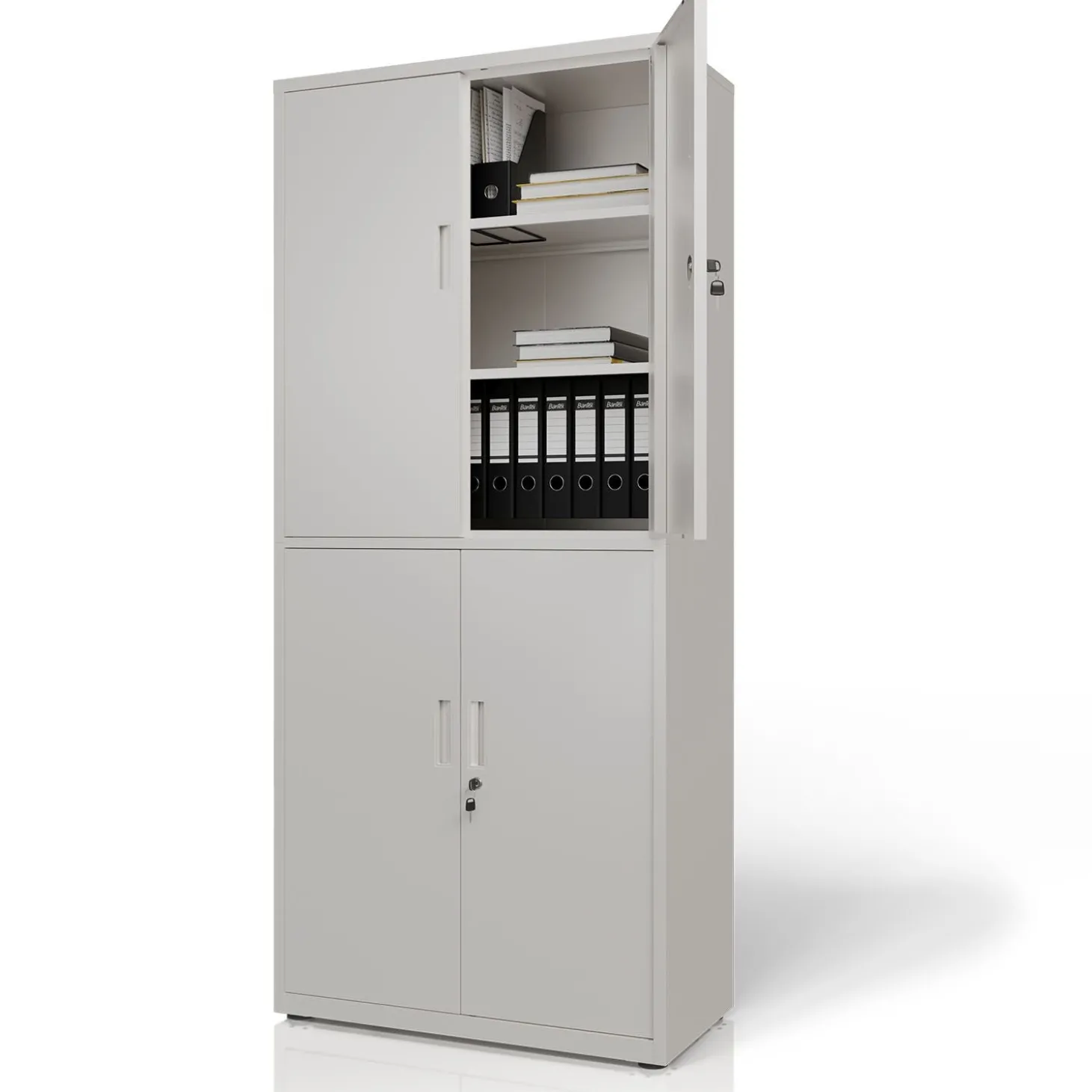 Aktenschrank aus Metall Büroschrank mit Cam-Lock-Schloss & 2 Schlüsseln