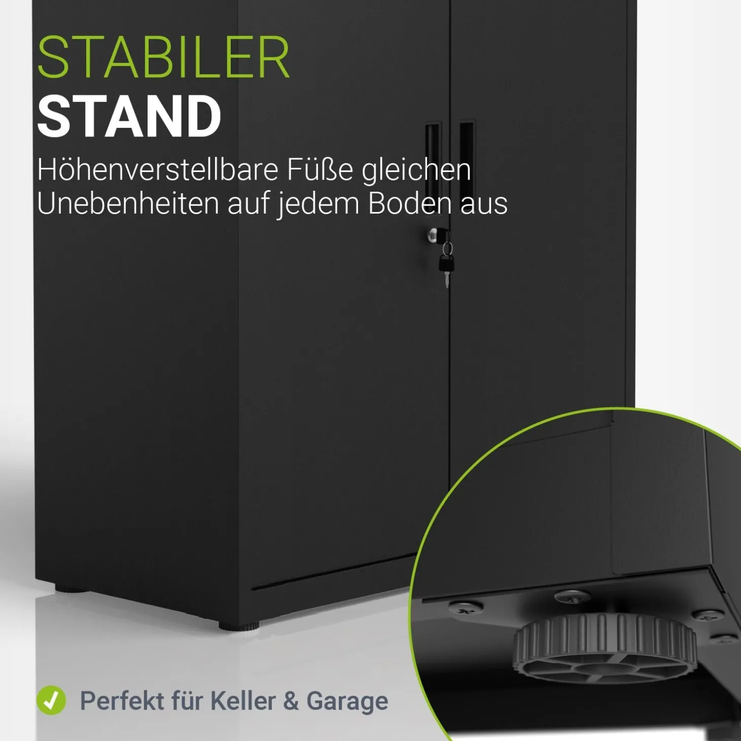 Aktenschrank aus Metall Büroschrank mit Cam-Lock-Schloss & 2 Schlüsseln
