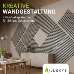 Akustikpaneele Holzoptik 4er Set Wandpaneele für Wohnzimmer, Schlafzimmer, Flur