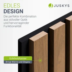 Akustikpaneele Holzoptik 4er Set Wandpaneele für Wohnzimmer, Schlafzimmer, Flur