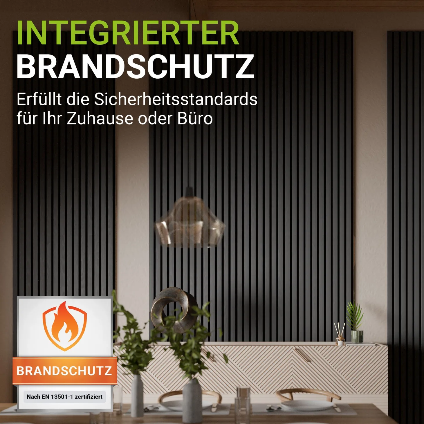 Akustikpaneele Holzoptik 4er Set Wandpaneele für Wohnzimmer, Schlafzimmer, Flur