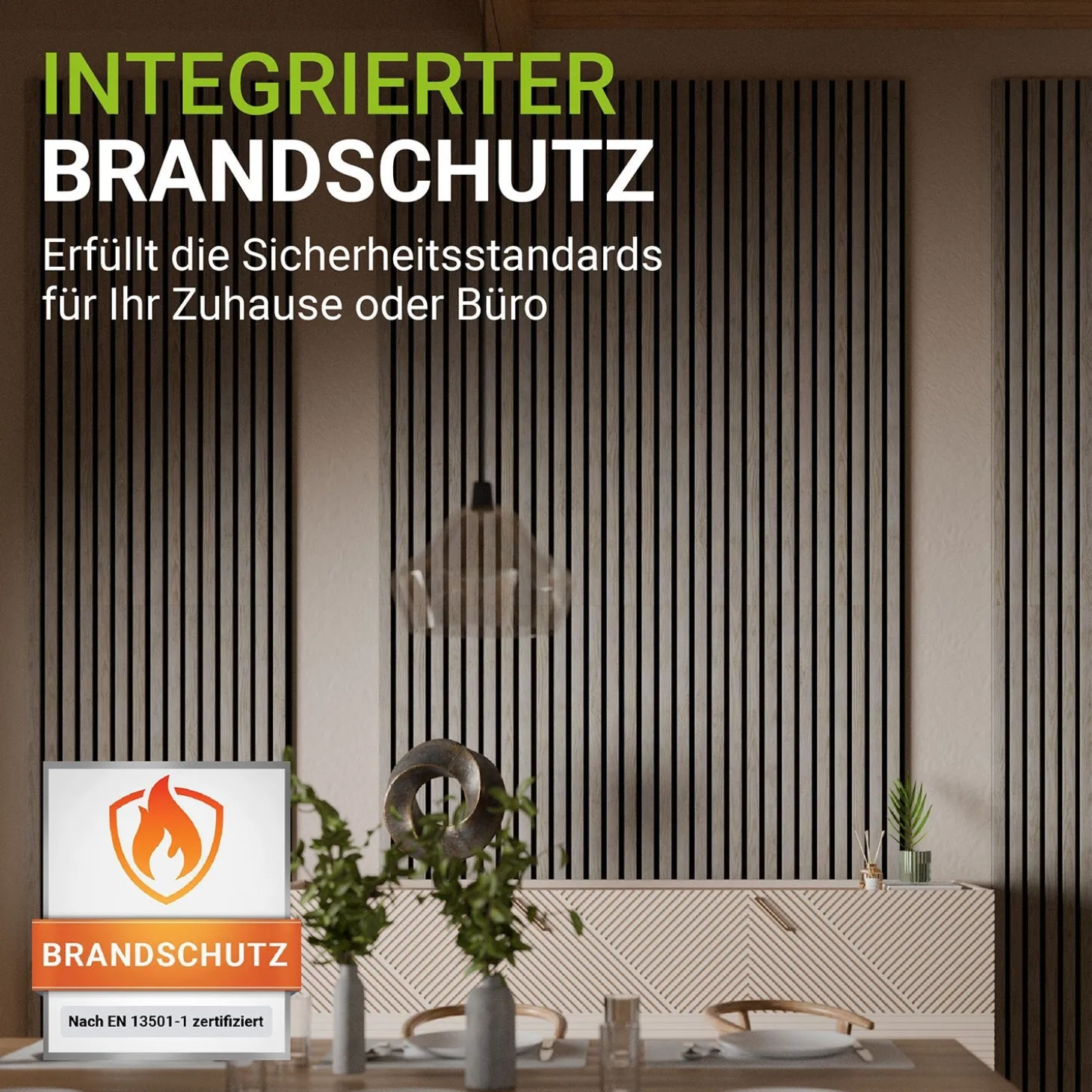 Akustikpaneele Holzoptik 4er Set Wandpaneele für Wohnzimmer, Schlafzimmer, Flur