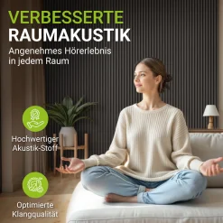 Akustikpaneele Holzoptik 4er Set Wandpaneele für Wohnzimmer, Schlafzimmer, Flur