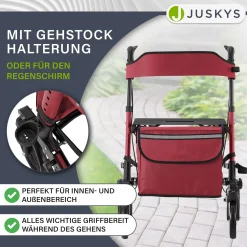 Aluminium Rollator Vital mit Sitz Leichte Gehhilfe klappbar für mehr Unabhängigkeit im Alltag