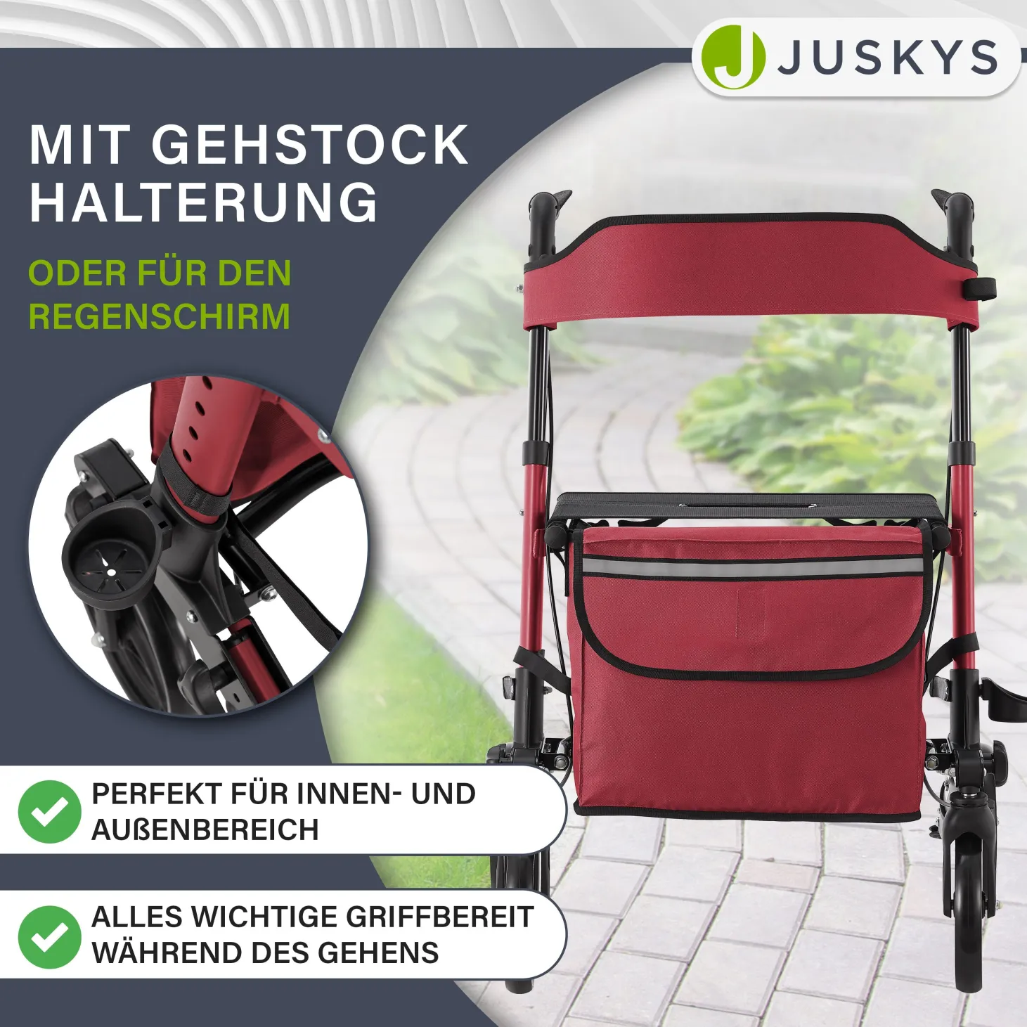 Aluminium Rollator Vital mit Sitz Leichte Gehhilfe klappbar für mehr Unabhängigkeit im Alltag