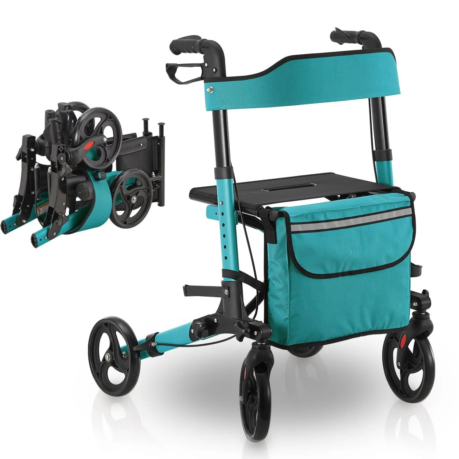 Aluminium Rollator Vital mit Sitz Leichte Gehhilfe klappbar für mehr Unabhängigkeit im Alltag