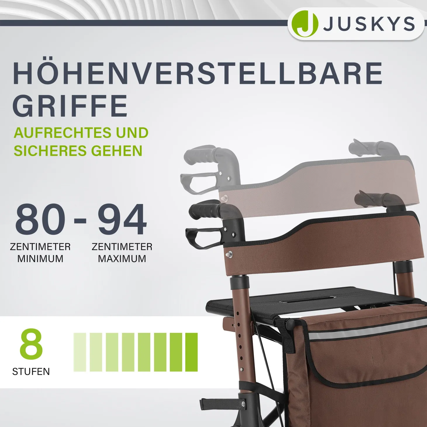 Aluminium Rollator Vital mit Sitz Leichte Gehhilfe klappbar für mehr Unabhängigkeit im Alltag