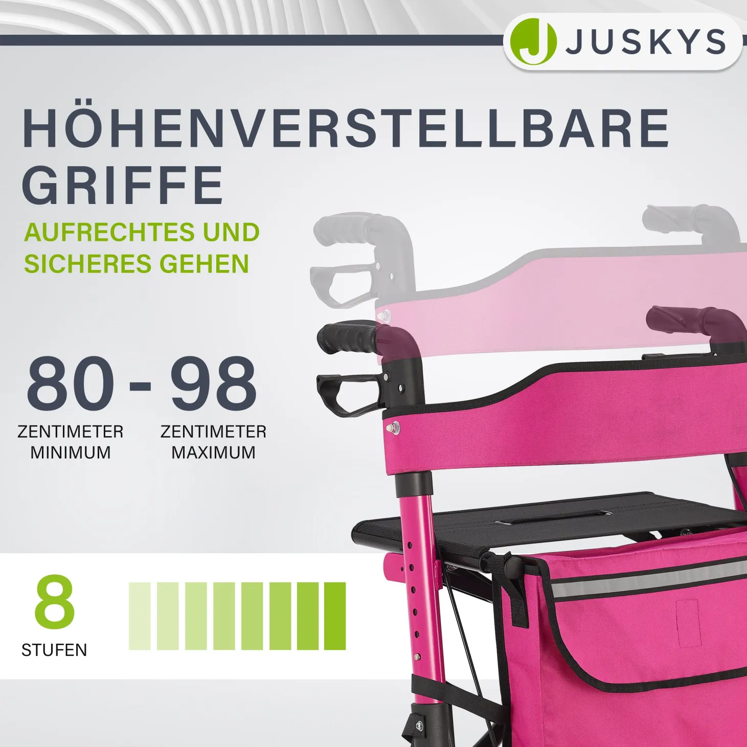 Aluminium Rollator Vital mit Sitz Leichte Gehhilfe klappbar für mehr Unabhängigkeit im Alltag