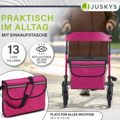 Aluminium Rollator Vital mit Sitz Leichte Gehhilfe klappbar für mehr Unabhängigkeit im Alltag