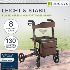 Aluminium Rollator Vital mit Sitz Leichte Gehhilfe klappbar für mehr Unabhängigkeit im Alltag
