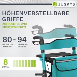 Aluminium Rollator Vital mit Sitz Leichte Gehhilfe klappbar für mehr Unabhängigkeit im Alltag