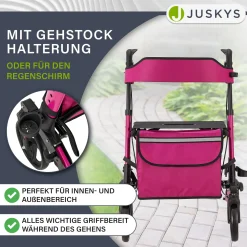 Aluminium Rollator Vital mit Sitz Leichte Gehhilfe klappbar für mehr Unabhängigkeit im Alltag