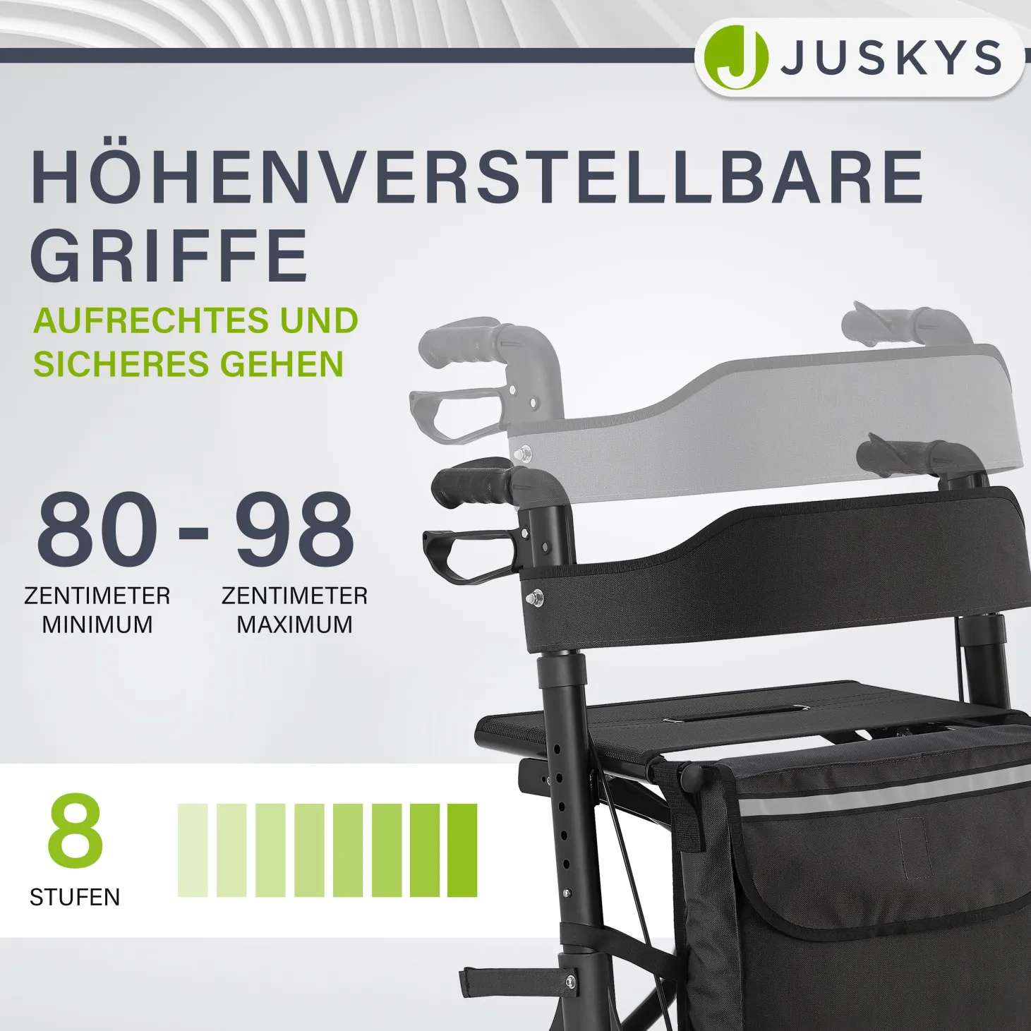 Aluminium Rollator Vital mit Sitz Leichte Gehhilfe klappbar für mehr Unabhängigkeit im Alltag