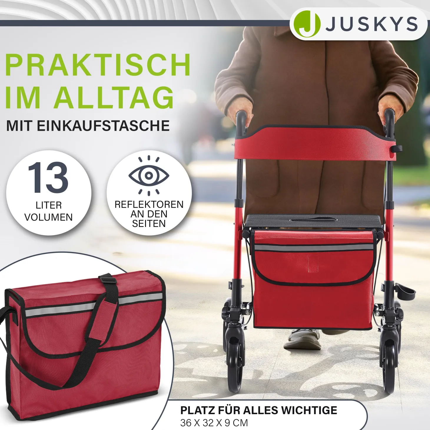 Aluminium Rollator Vital mit Sitz Leichte Gehhilfe klappbar für mehr Unabhängigkeit im Alltag