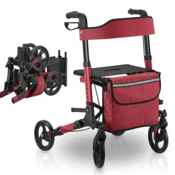 Aluminium Rollator Vital mit Sitz Leichte Gehhilfe klappbar für mehr Unabhängigkeit im Alltag