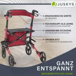 Aluminium Rollator Vital mit Sitz Leichte Gehhilfe klappbar für mehr Unabhängigkeit im Alltag