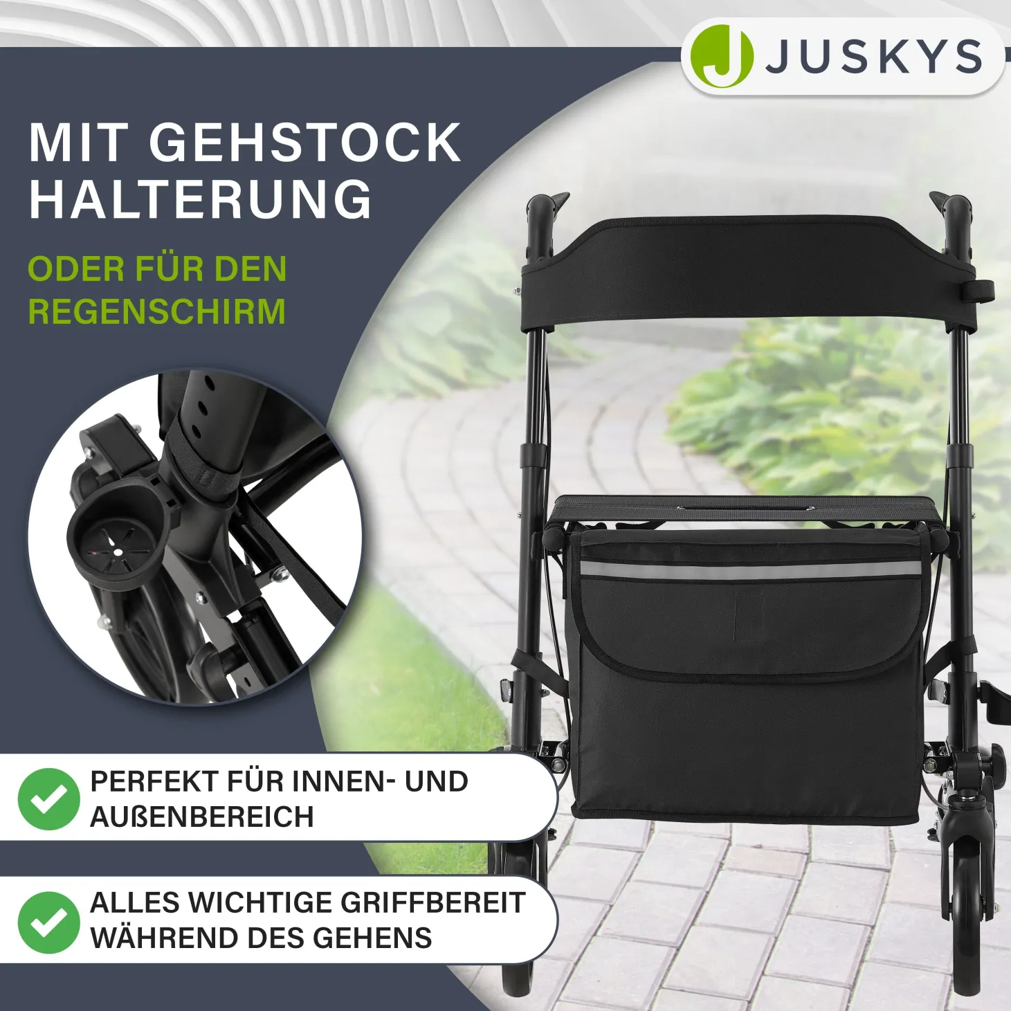 Aluminium Rollator Vital mit Sitz Leichte Gehhilfe klappbar für mehr Unabhängigkeit im Alltag