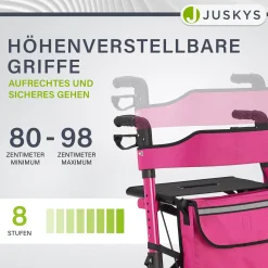 Aluminium Rollator Vital mit Sitz Leichte Gehhilfe klappbar für mehr Unabhängigkeit im Alltag