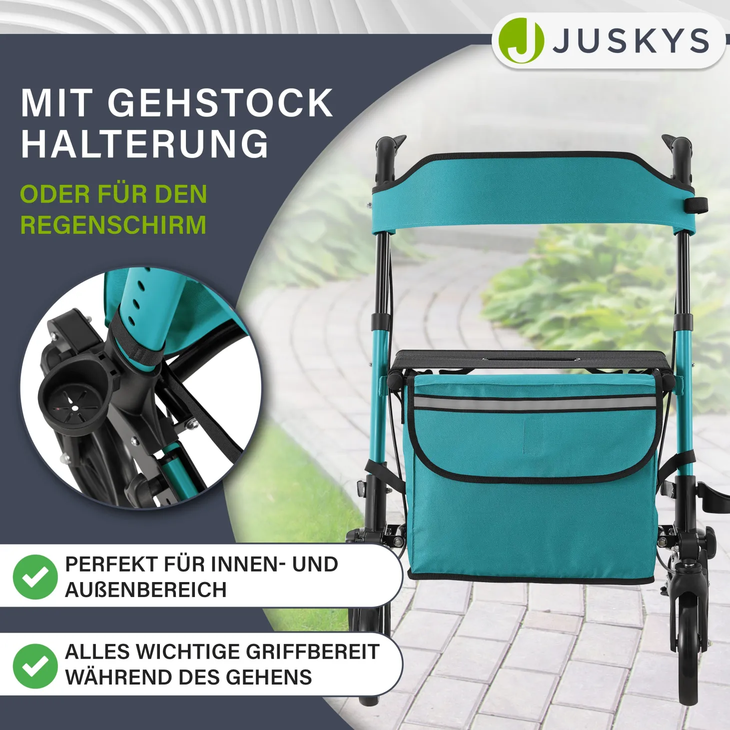 Aluminium Rollator Vital mit Sitz Leichte Gehhilfe klappbar für mehr Unabhängigkeit im Alltag