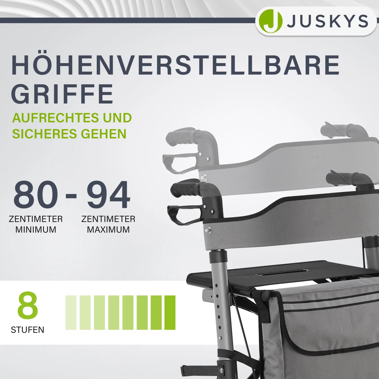 Aluminium Rollator Vital mit Sitz Leichte Gehhilfe klappbar für mehr Unabhängigkeit im Alltag