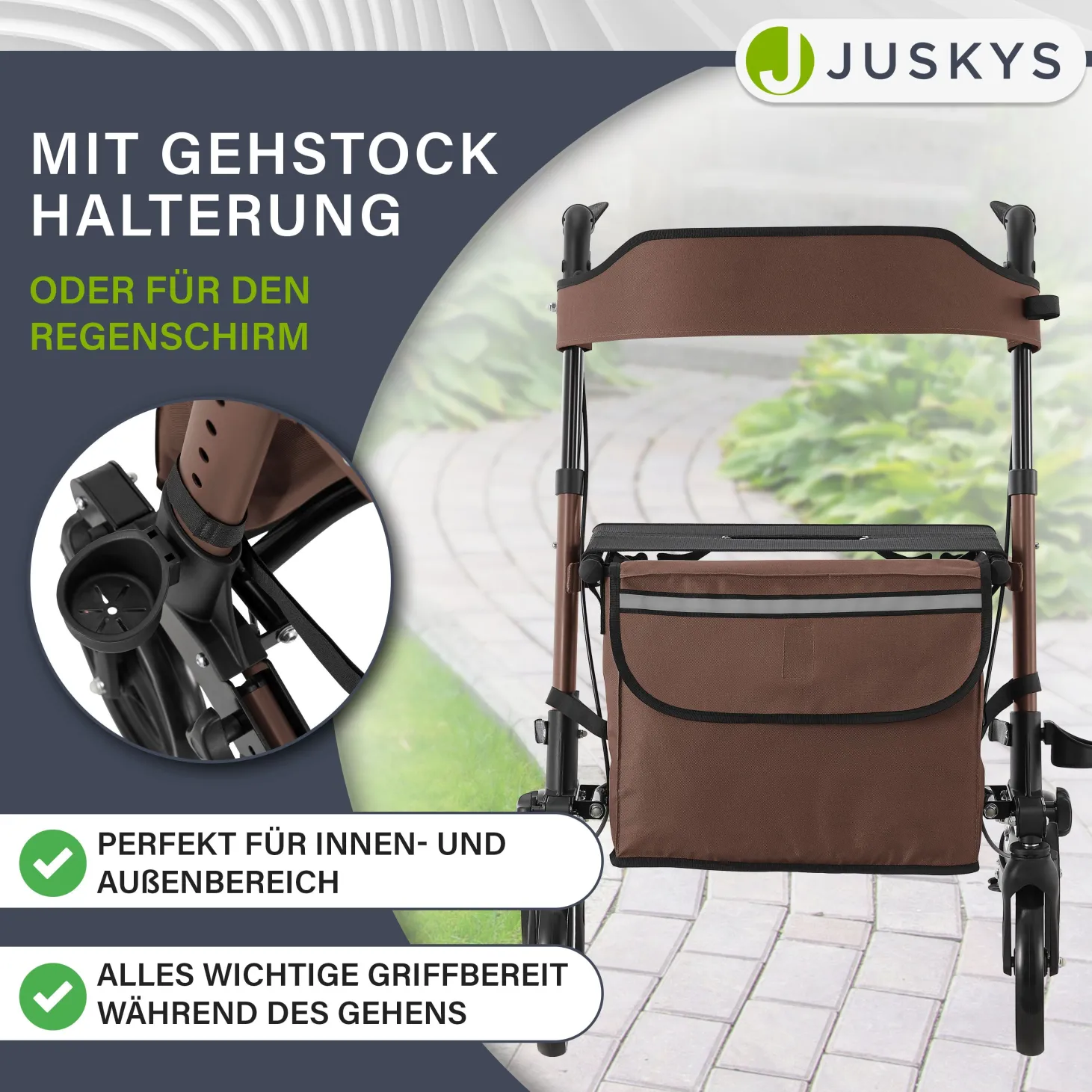 Aluminium Rollator Vital mit Sitz Leichte Gehhilfe klappbar für mehr Unabhängigkeit im Alltag