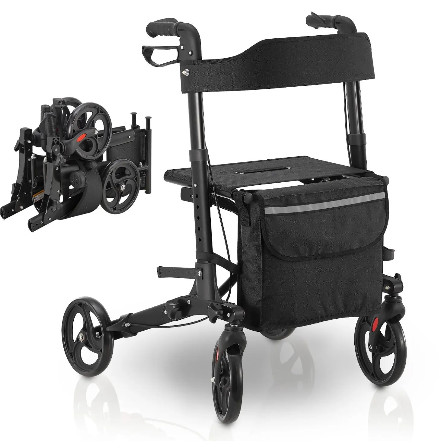 Aluminium Rollator Vital mit Sitz Leichte Gehhilfe klappbar für mehr Unabhängigkeit im Alltag