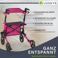 Aluminium Rollator Vital mit Sitz Leichte Gehhilfe klappbar für mehr Unabhängigkeit im Alltag