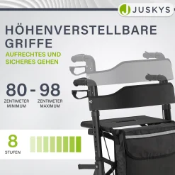 Aluminium Rollator Vital mit Sitz Leichte Gehhilfe klappbar für mehr Unabhängigkeit im Alltag