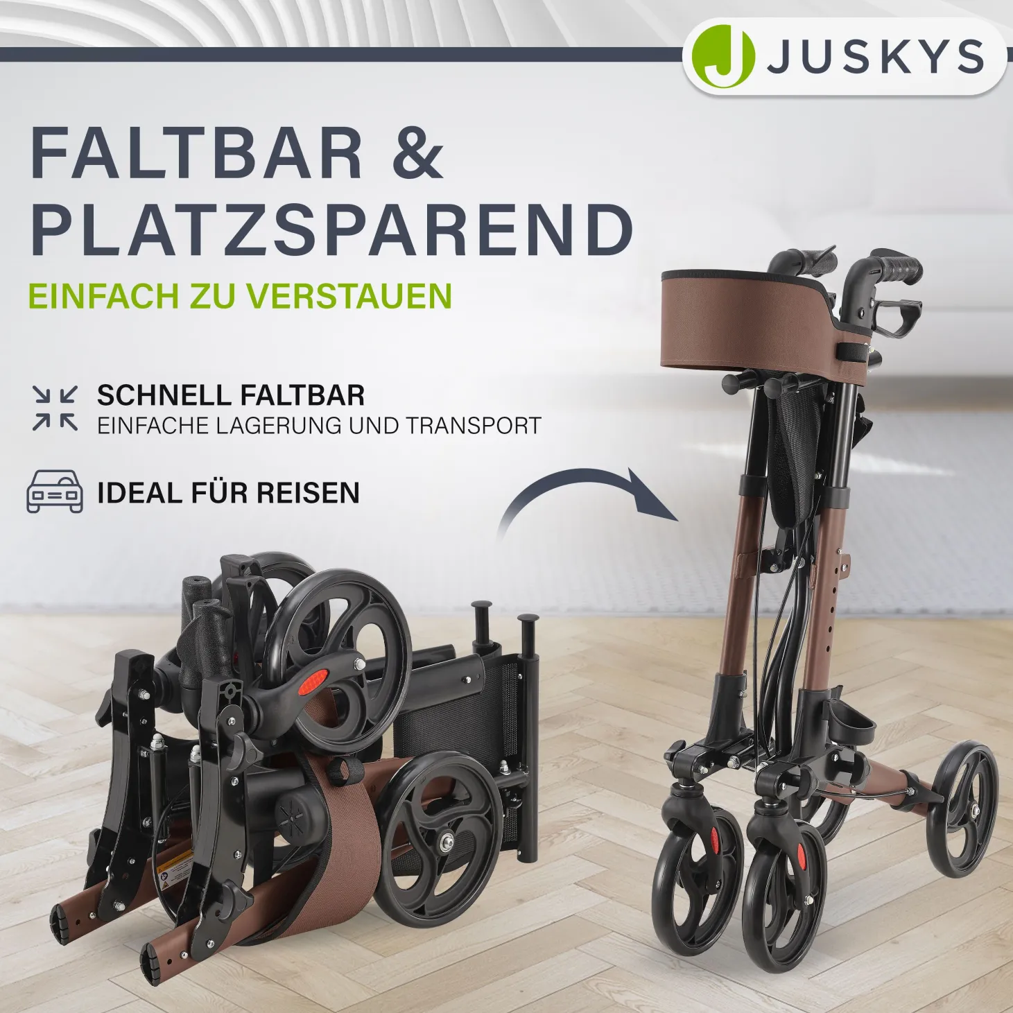 Aluminium Rollator Vital mit Sitz Leichte Gehhilfe klappbar für mehr Unabhängigkeit im Alltag