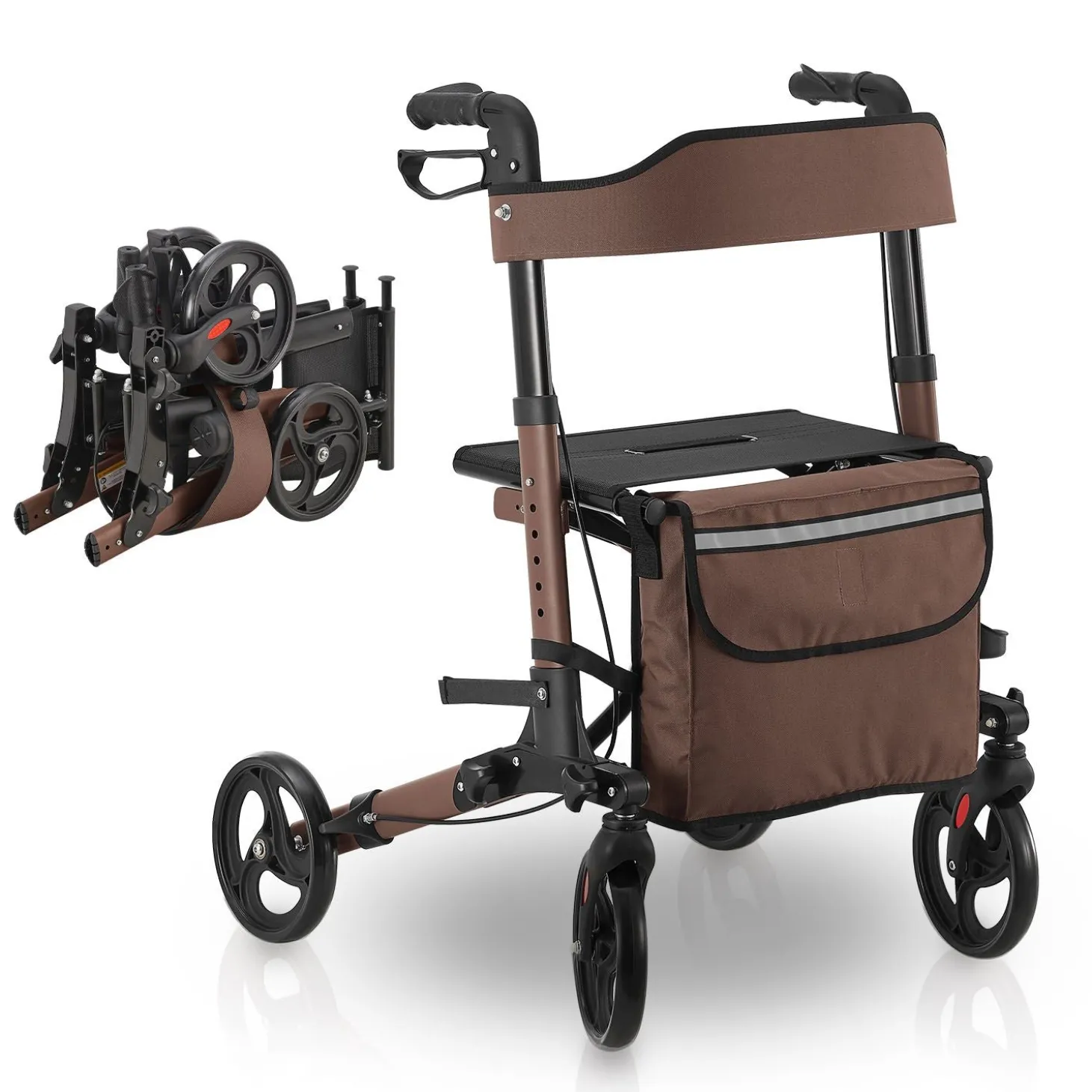 Aluminium Rollator Vital mit Sitz Leichte Gehhilfe klappbar für mehr Unabhängigkeit im Alltag