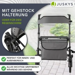 Aluminium Rollator Vital mit Sitz Leichte Gehhilfe klappbar für mehr Unabhängigkeit im Alltag
