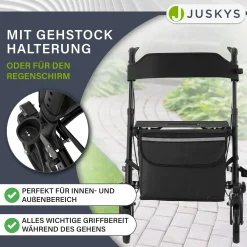 Aluminium Rollator Vital mit Sitz Leichte Gehhilfe klappbar für mehr Unabhängigkeit im Alltag