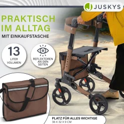 Aluminium Rollator Vital mit Sitz Leichte Gehhilfe klappbar für mehr Unabhängigkeit im Alltag