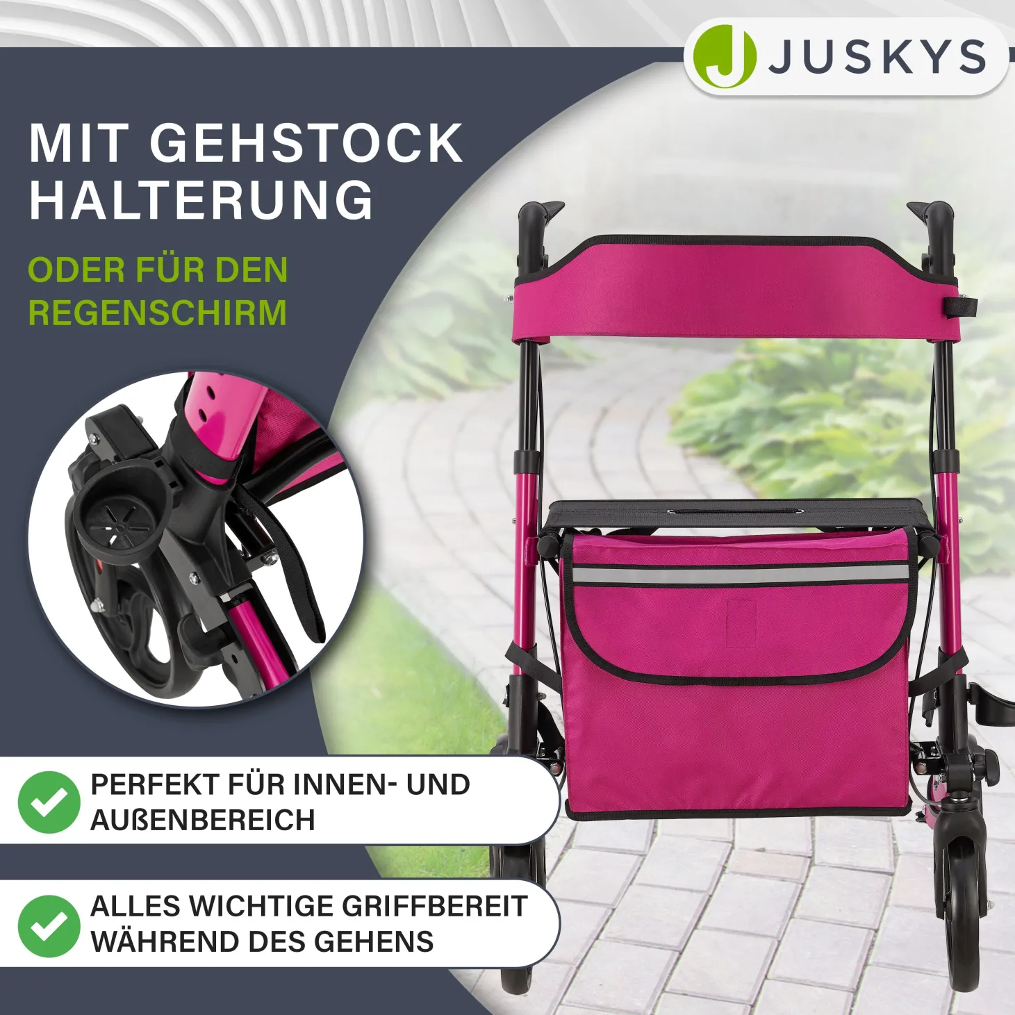 Aluminium Rollator Vital mit Sitz Leichte Gehhilfe klappbar für mehr Unabhängigkeit im Alltag