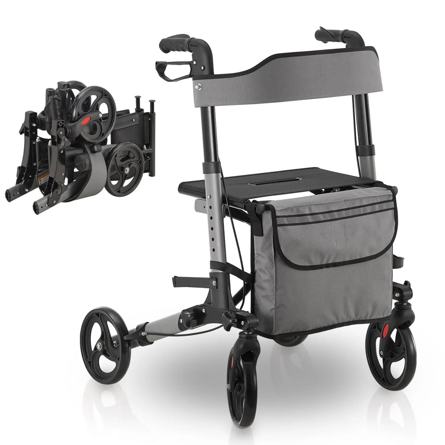 Aluminium Rollator Vital mit Sitz Leichte Gehhilfe klappbar für mehr Unabhängigkeit im Alltag