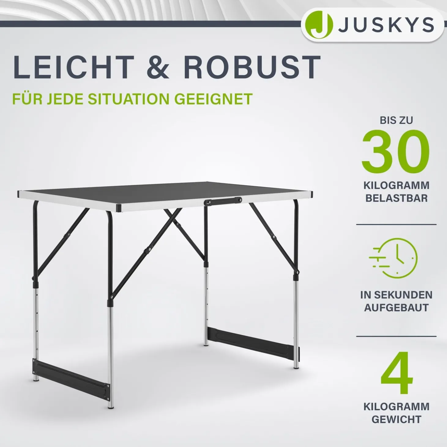 Alu Multifunktionstisch 3-teilig 3er Set Klapptisch für Camping, Flohmarkt & Tapezieren