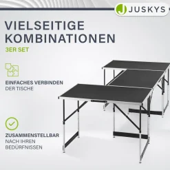 Alu Multifunktionstisch 3-teilig 3er Set Klapptisch für Camping, Flohmarkt & Tapezieren