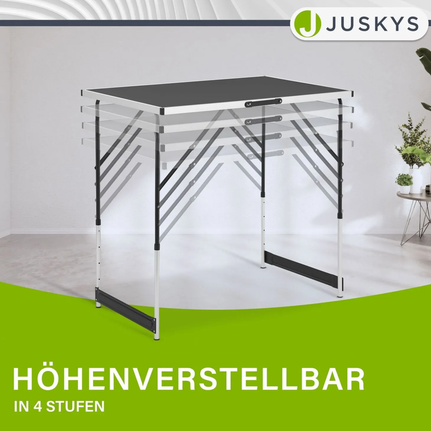 Alu Multifunktionstisch 3-teilig 3er Set Klapptisch für Camping, Flohmarkt & Tapezieren