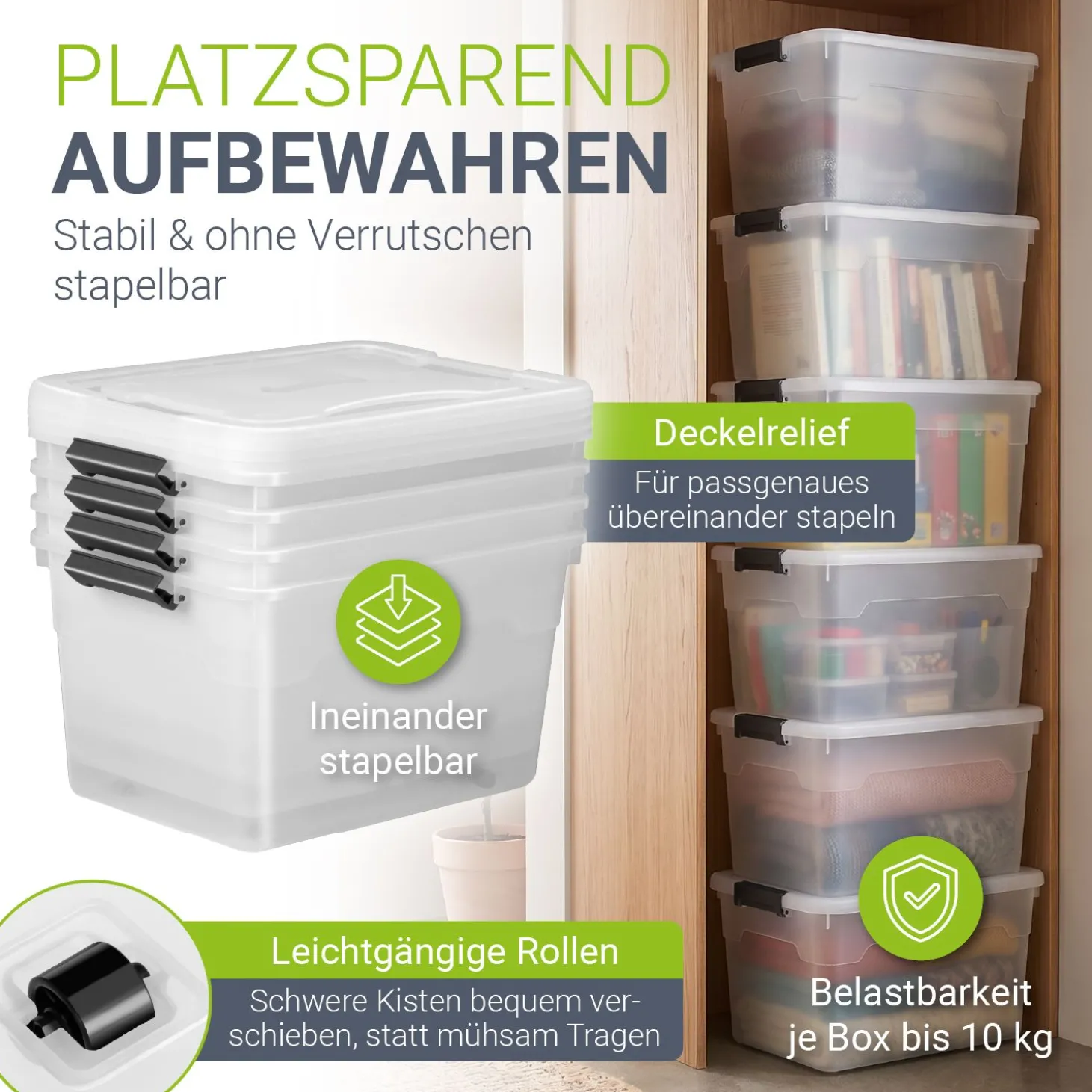 Aufbewahrungsbox mit Deckel Boxen aus Kunststoff zur ordentlichen Aufbewahrung