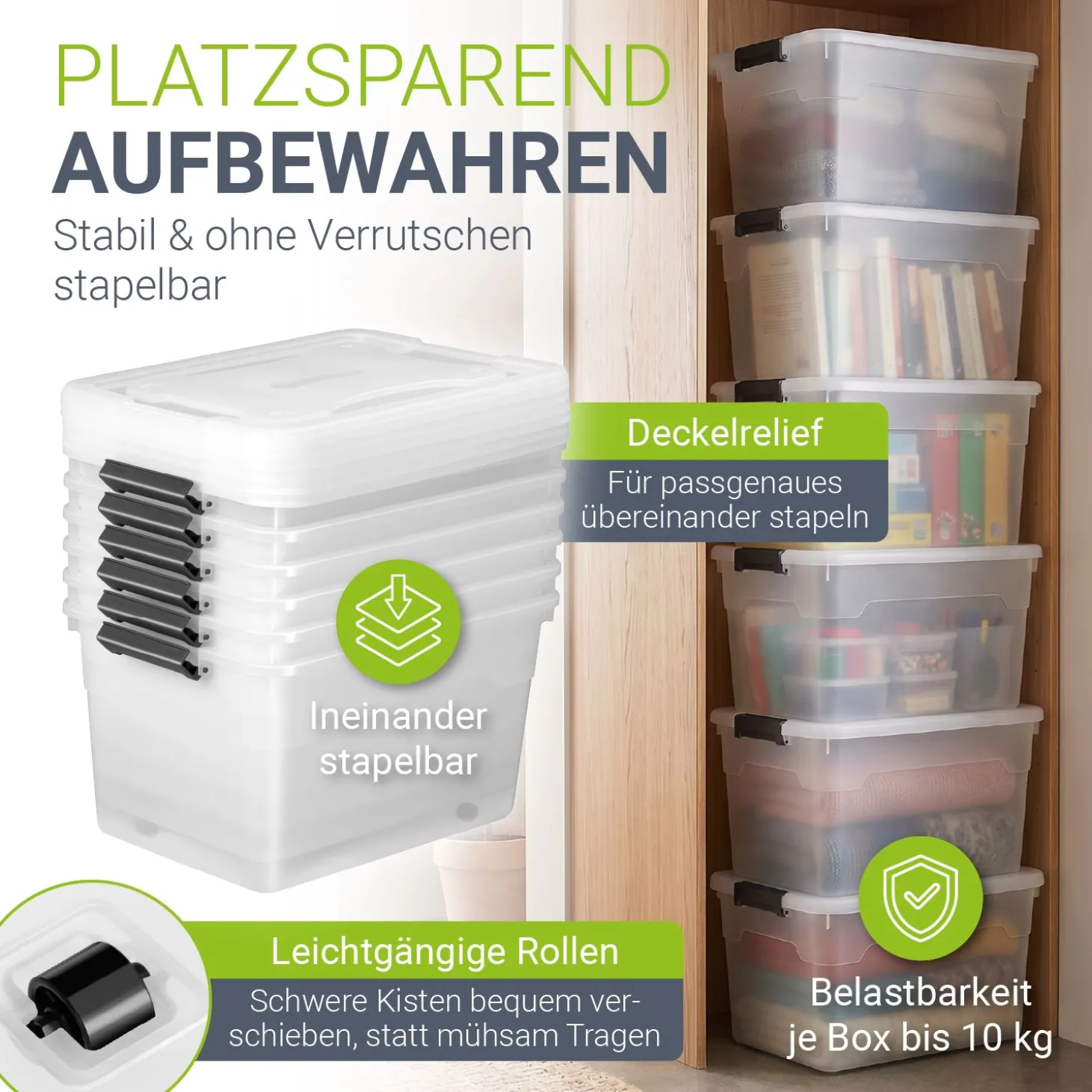 Aufbewahrungsbox mit Deckel Boxen aus Kunststoff zur ordentlichen Aufbewahrung