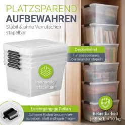 Aufbewahrungsbox mit Deckel Boxen aus Kunststoff zur ordentlichen Aufbewahrung