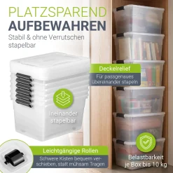Aufbewahrungsbox mit Deckel Boxen aus Kunststoff zur ordentlichen Aufbewahrung