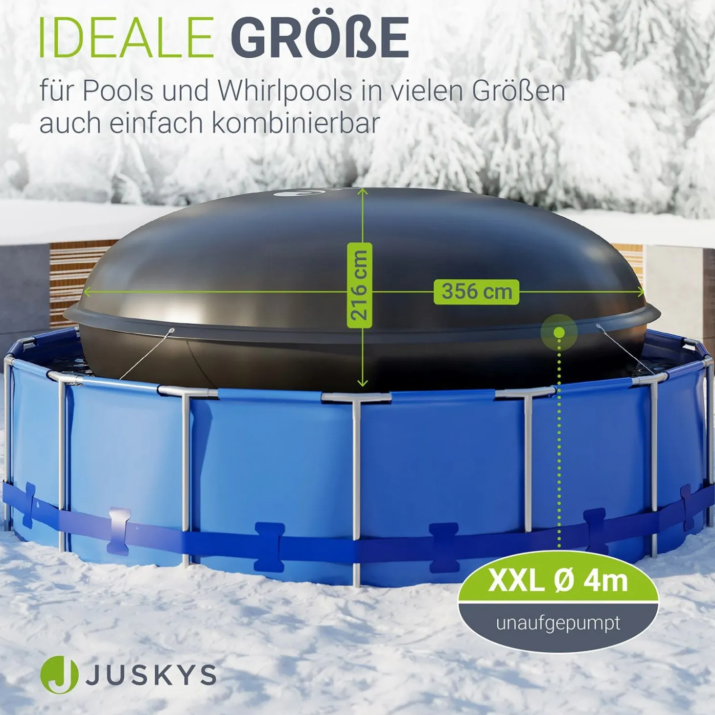 Aufblasbares Poolkissen Ganzjähriger Schutz zum Überwintern und vor Verschmutzungen