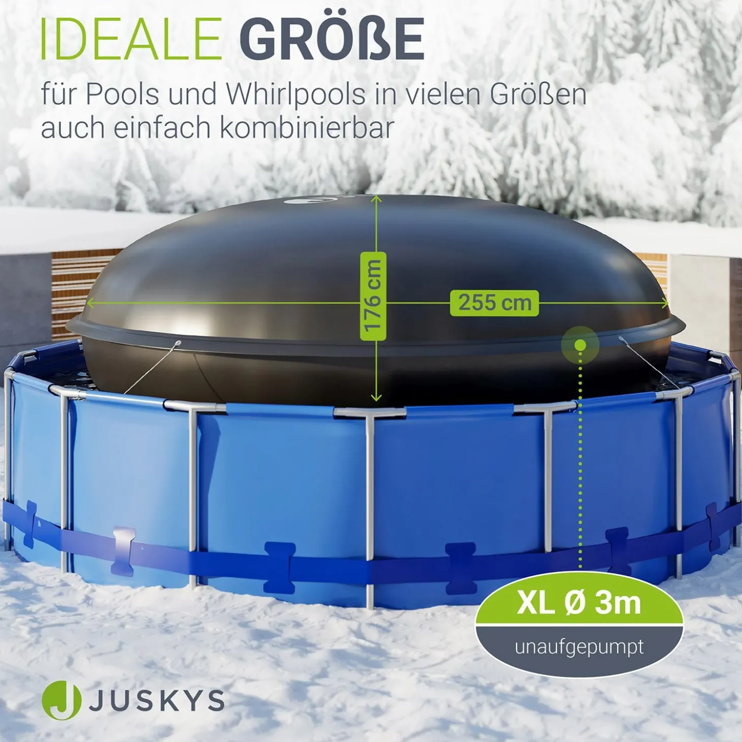 Aufblasbares Poolkissen Ganzjähriger Schutz zum Überwintern und vor Verschmutzungen