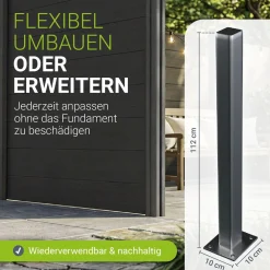 Aufschraubhülse für WPC Zaunelemente Pfostenträger für WPC Terrassendielen im Garten
