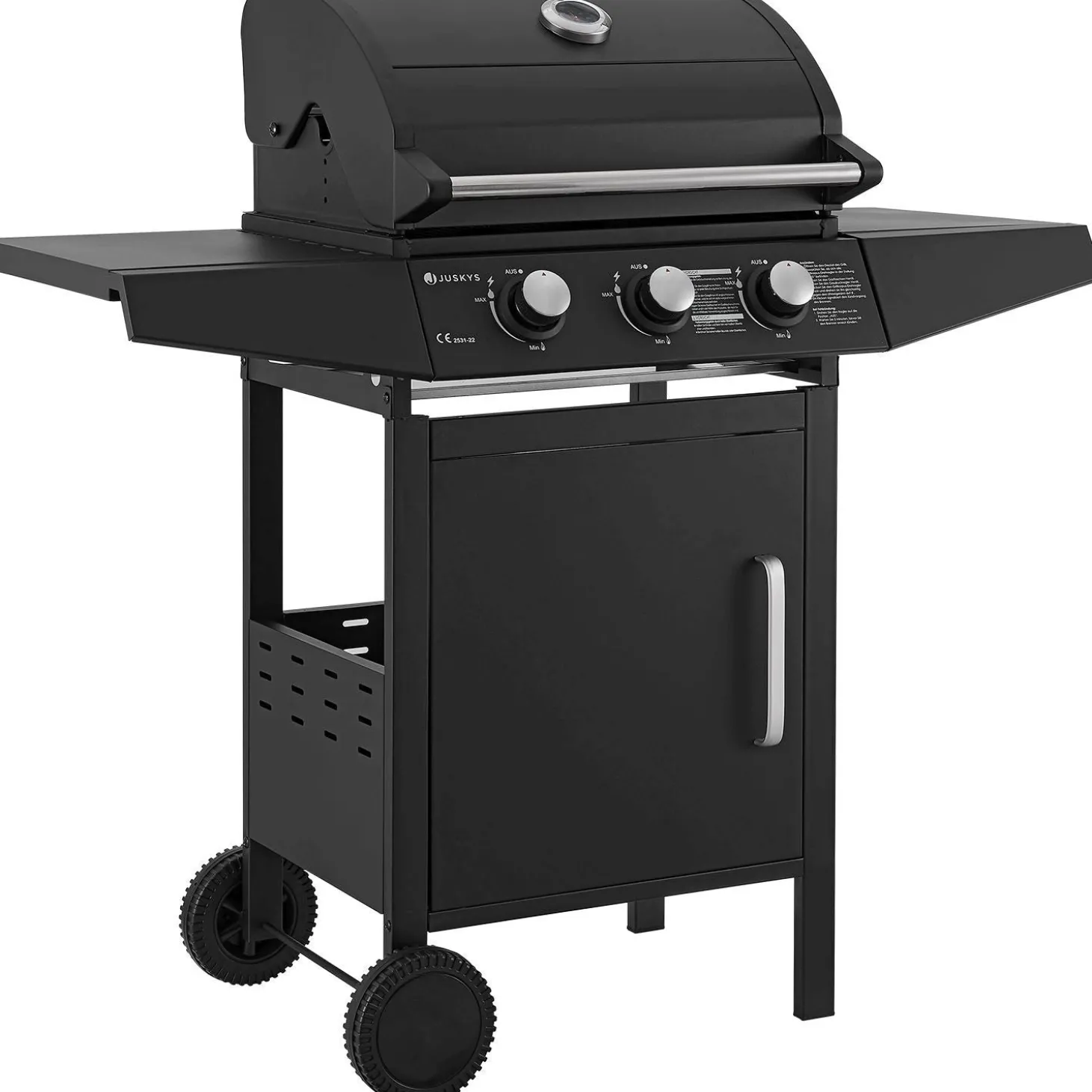 BBQ Gasgrill Louisiana Kompakter Grillwagen für Zuhause mit 3 Brennern & Plane