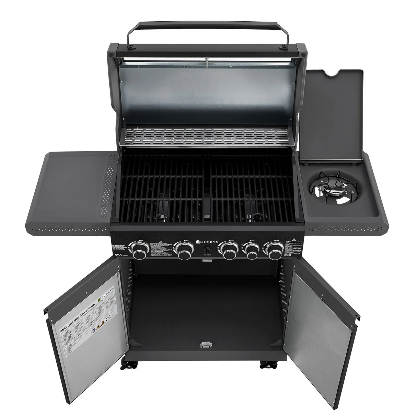 BBQ Gasgrill Savannah Grillwagen mit 4 Brennern und 1 Seitenbrenner